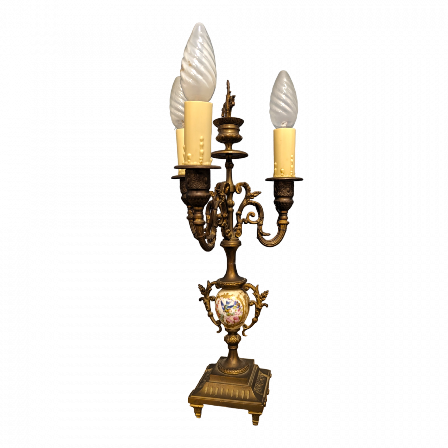 Lampe porcelaine monture bronze Napoléon III