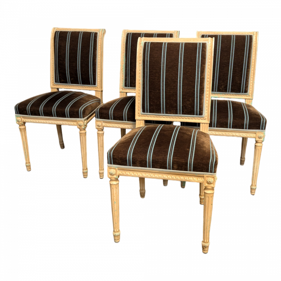 Série de 4 chaise style Louis XVI Roche Bobois