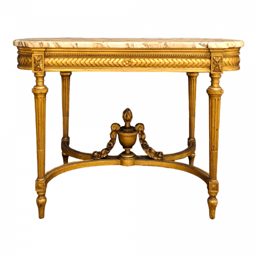Table de milieu de style Louis XVI en bois doré époque Napoléon III