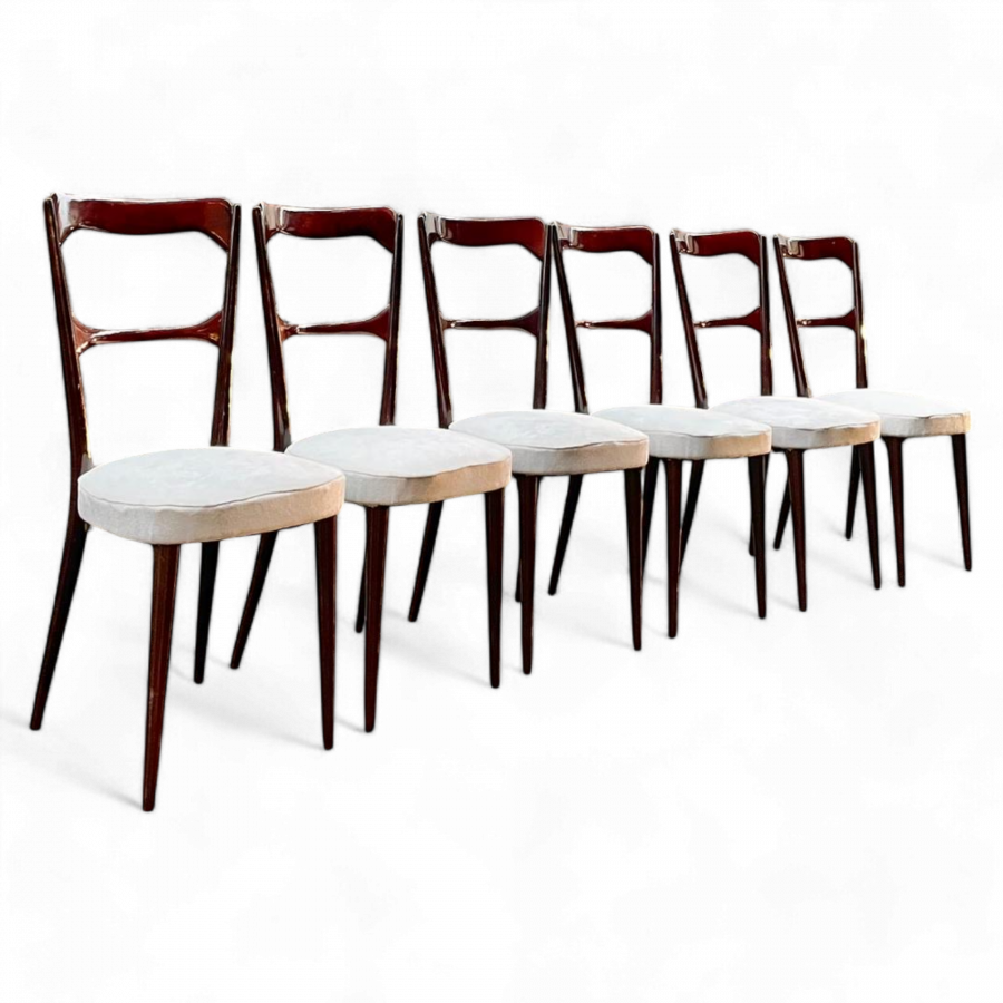 Série de 6 chaises italiennes années 60