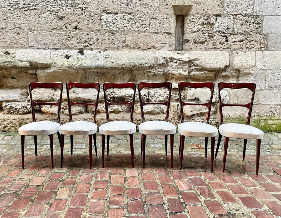 Série de 6 chaises italiennes années 60