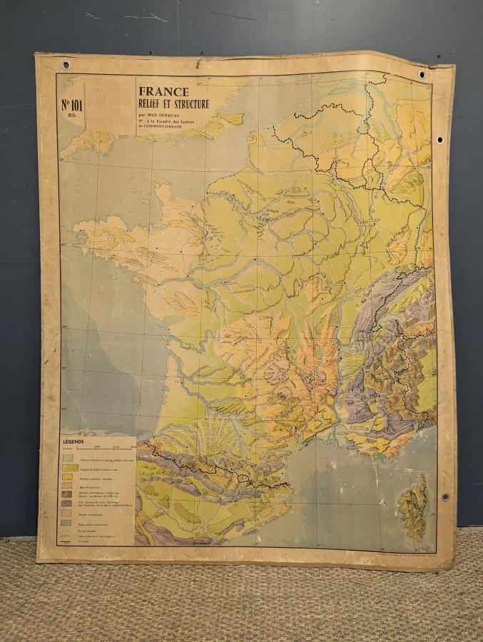 Carte des relief et structure de France