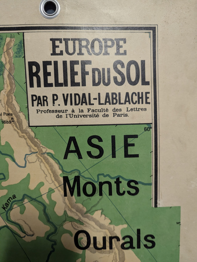 Carte Relief du sol d'europe par P. Vidal Lablache